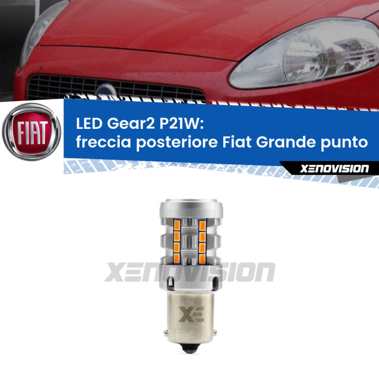 <strong>Freccia posteriore LED no-spie per Fiat Grande punto</strong>  2005 - 2018. Lampada <strong>P21W</strong> modello Gear2 no Hyperflash.