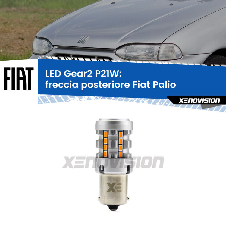 0 Freccia posteriore LED Fiat Palio 1996 - 2003: P21W Gear2 FINE SERIE: NO GARANZIA FINE SERIE: NO GARANZIA <strong>Freccia posteriore LED no-spie per Fiat Palio</strong> 1996 - 2003. Lampada <strong>P21W</strong> modello Gear2 no Hyperflash.