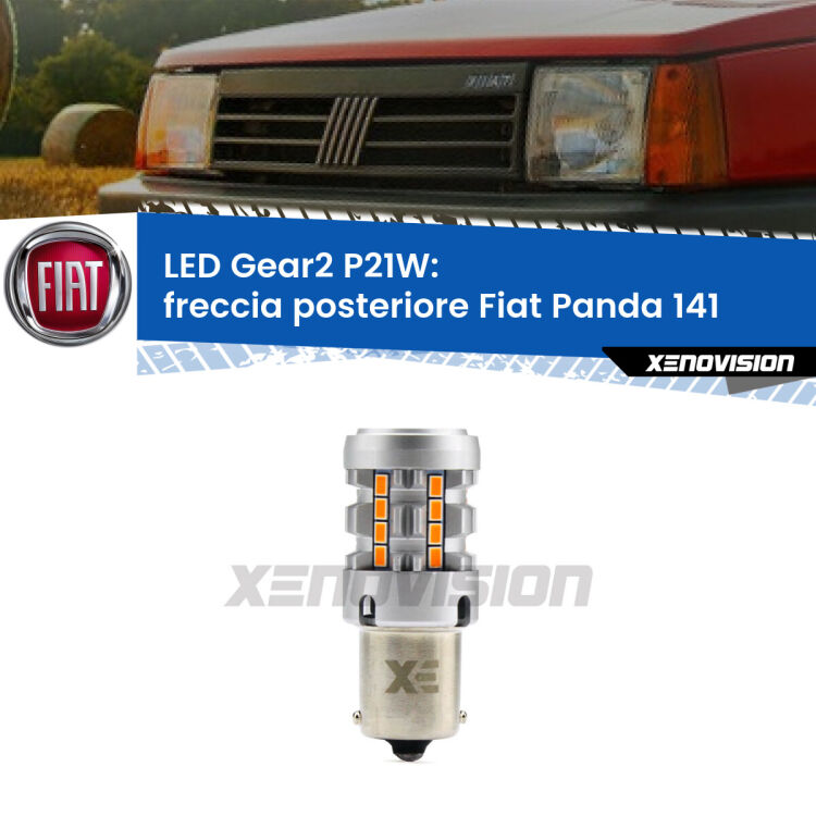 <strong>Freccia posteriore LED no-spie per Fiat Panda</strong> 141 1982 - 2004. Lampada <strong>P21W</strong> modello Gear2 no Hyperflash.