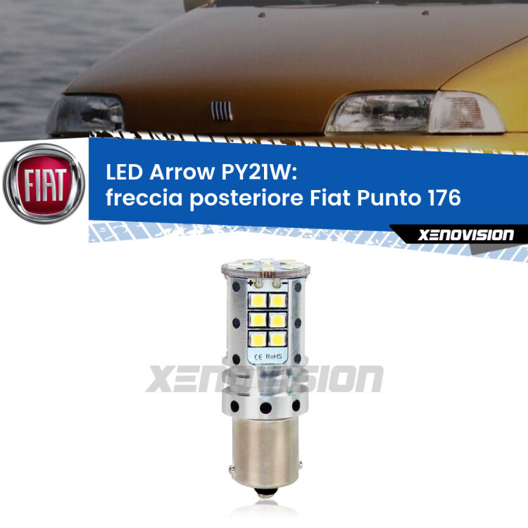 <strong>Freccia posteriore LED no-spie per Fiat Punto</strong> 176 1993 - 1999. Lampada <strong>PY21W</strong> modello top di gamma Arrow.