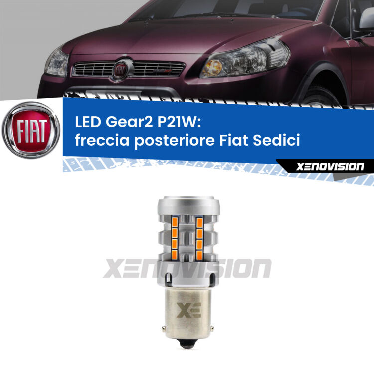 <strong>Freccia posteriore LED no-spie per Fiat Sedici</strong>  2006 - 2014. Lampada <strong>P21W</strong> modello Gear2 no Hyperflash.