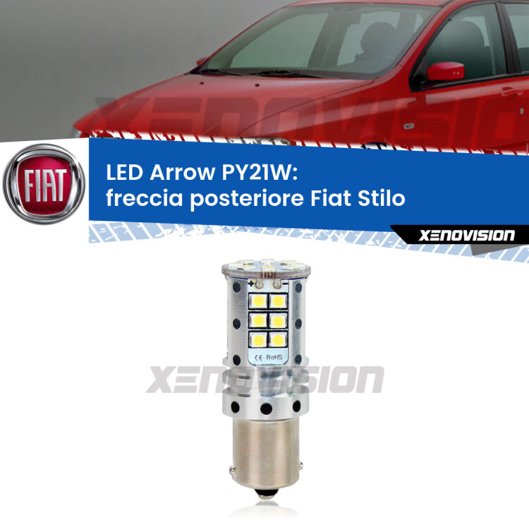 <strong>Freccia posteriore LED no-spie per Fiat Stilo</strong>  2001 - 2006. Lampada <strong>PY21W</strong> modello top di gamma Arrow.