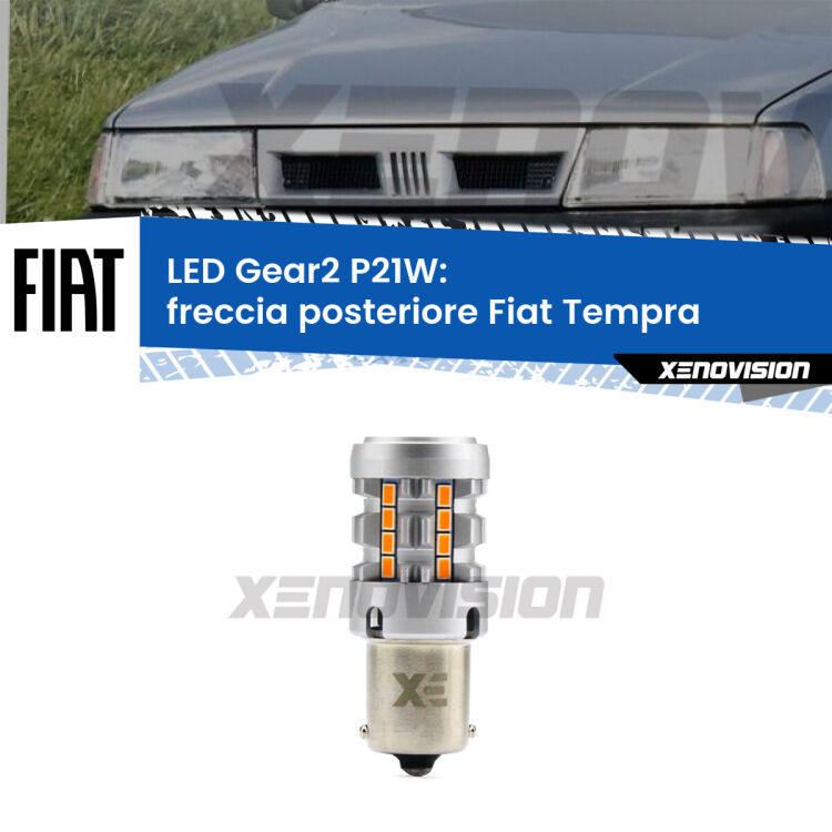 0 Freccia posteriore LED Fiat Tempra 1990 - 1996: P21W Gear2 FINE SERIE: NO GARANZIA FINE SERIE: NO GARANZIA <strong>Freccia posteriore LED no-spie per Fiat Tempra</strong> 1990 - 1996. Lampada <strong>P21W</strong> modello Gear2 no Hyperflash.