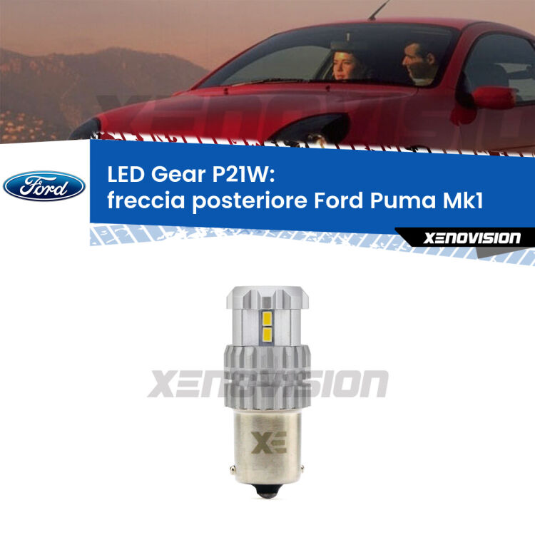 <strong>LED P21W per </strong><strong>Freccia posteriore Ford Puma (Mk1) 1997 - 2002</strong><strong>. </strong>Richiede resistenze per eliminare lampeggio rapido, 3x più luce, compatta. Top Quality.

<strong>Freccia posteriore LED per Ford Puma</strong> Mk1 1997 - 2002. Lampada <strong>P21W</strong>. Usa delle resistenze per eliminare lampeggio rapido.
