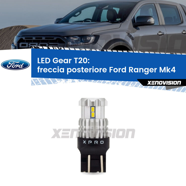 <strong>Freccia posteriore LED per Ford Ranger</strong> Mk4 2011 in poi. Lampada <strong>T20</strong> modello Gear1, non canbus.