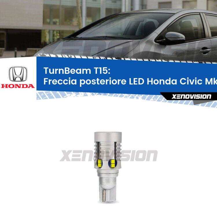 <strong>LED freccia posteriore Honda Civic </strong>Mk9. Una lampada LED T15 per Frecce, ottima resa in ogni direzione, Qualità Massima.