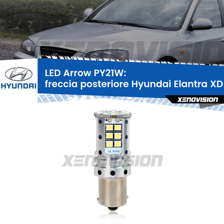 <strong>Freccia posteriore LED no-spie per Hyundai Elantra</strong> XD faro bianco. Lampada <strong>PY21W</strong> modello top di gamma Arrow.