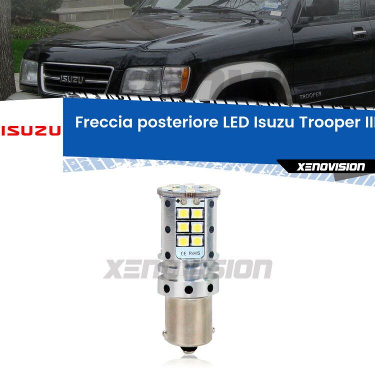 0 Freccia posteriore LED Isuzu Trooper III: Xenovision Arrow P21W <strong>LED </strong><strong>P21W</strong><strong> p</strong><strong><strong>e</strong>r freccia posteriore Isuzu Trooper III</strong>. 8x volte più luce, No Hyperflash, dimensioni compatte. Qualità Massima.