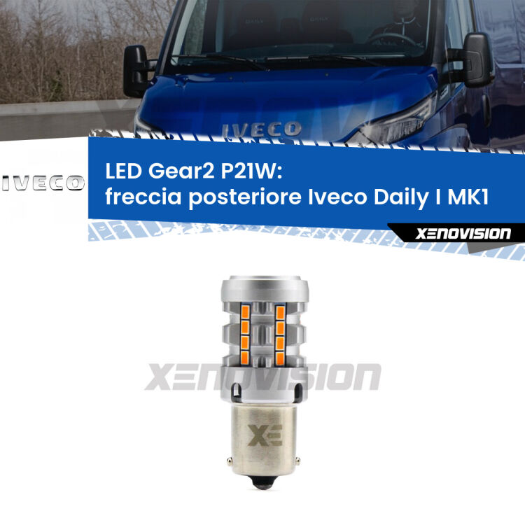 0 Freccia posteriore LED Iveco Daily I MK1 1978 - 1999: P21W Gear2 FINE SERIE: NO GARANZIA FINE SERIE: NO GARANZIA <strong>Freccia posteriore LED no-spie per Iveco Daily I</strong> MK1 1978 - 1999. Lampada <strong>P21W</strong> modello Gear2 no Hyperflash.