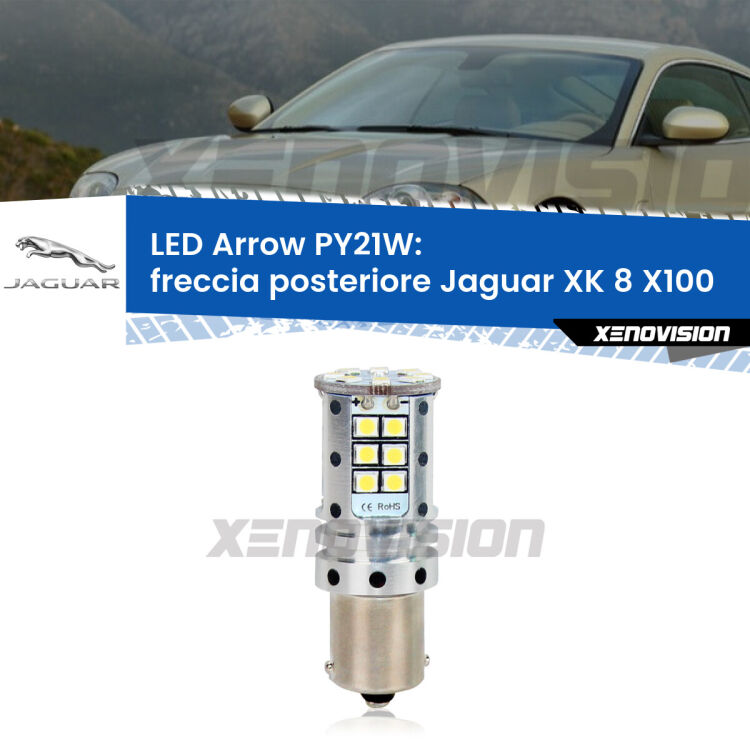 0 Freccia posteriore LED Jaguar XK 8 X100 1996 - 2005: PY21W Arrow <strong>Freccia posteriore LED no-spie per Jaguar XK 8</strong> X100 1996 - 2005. Lampada <strong>PY21W</strong> modello top di gamma Arrow.