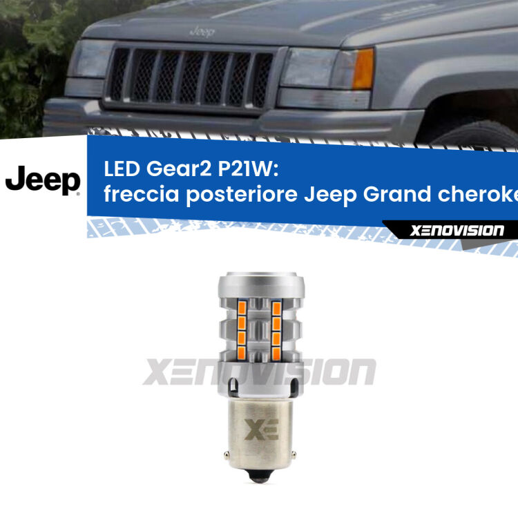 0 Freccia posteriore LED Jeep Grand cherokee ZJ 1993 - 1998: P21W Gear2 FINE SERIE: NO GARANZIA FINE SERIE: NO GARANZIA <strong>Freccia posteriore LED no-spie per Jeep Grand cherokee </strong> ZJ 1993 - 1998. Lampada <strong>P21W</strong> modello Gear2 no Hyperflash.