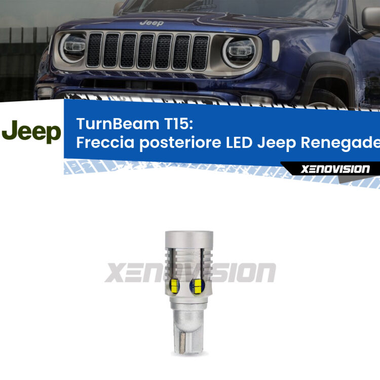 <strong>LED freccia posteriore Jeep Renegade </strong>. Una lampada LED T15 per Frecce, ottima resa in ogni direzione, Qualità Massima.