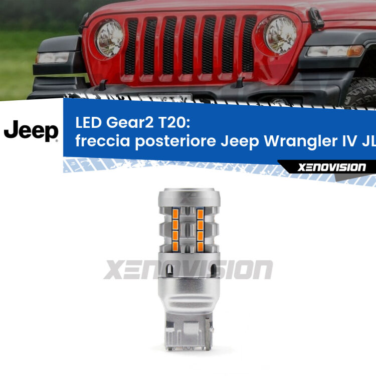 0 Freccia posteriore LED Jeep Wrangler IV JL 2017 in poi: T20 Gear2 FINE SERIE: NO GARANZIA FINE SERIE: NO GARANZIA <strong>Freccia posteriore LED no-spie per Jeep Wrangler IV</strong> JL 2017 in poi. Lampada <strong>T20</strong> modello Gear2 no Hyperflash.