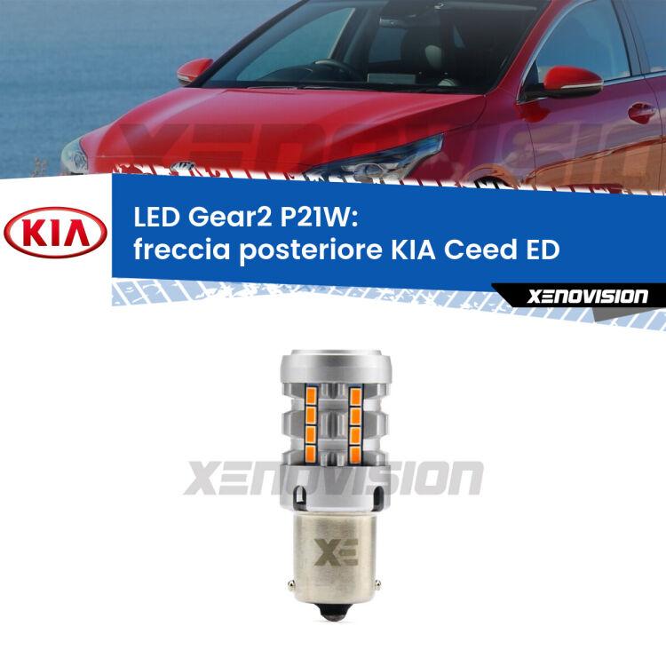 <strong>Freccia posteriore LED no-spie per KIA Ceed</strong> ED 2006 - 2012. Lampada <strong>P21W</strong> modello Gear2 no Hyperflash.