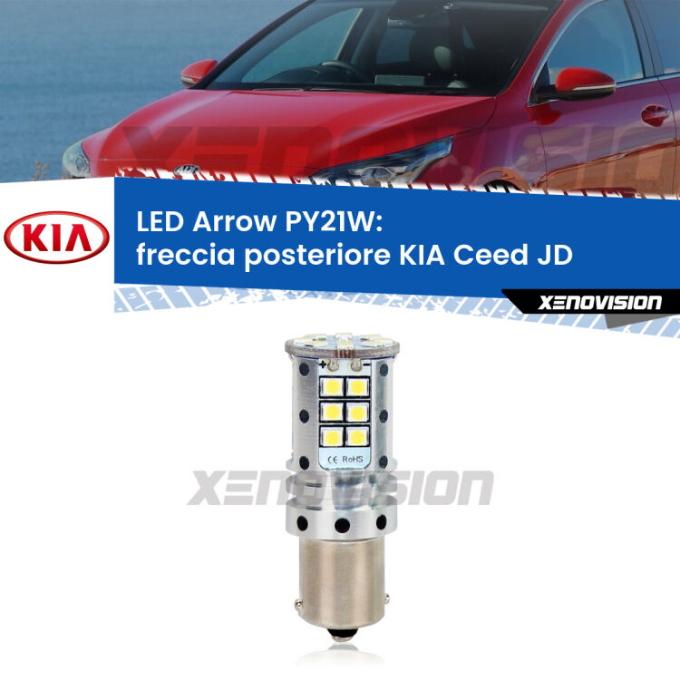 <strong>Freccia posteriore LED no-spie per KIA Ceed</strong> JD 2012 - 2017. Lampada <strong>PY21W</strong> modello top di gamma Arrow.
