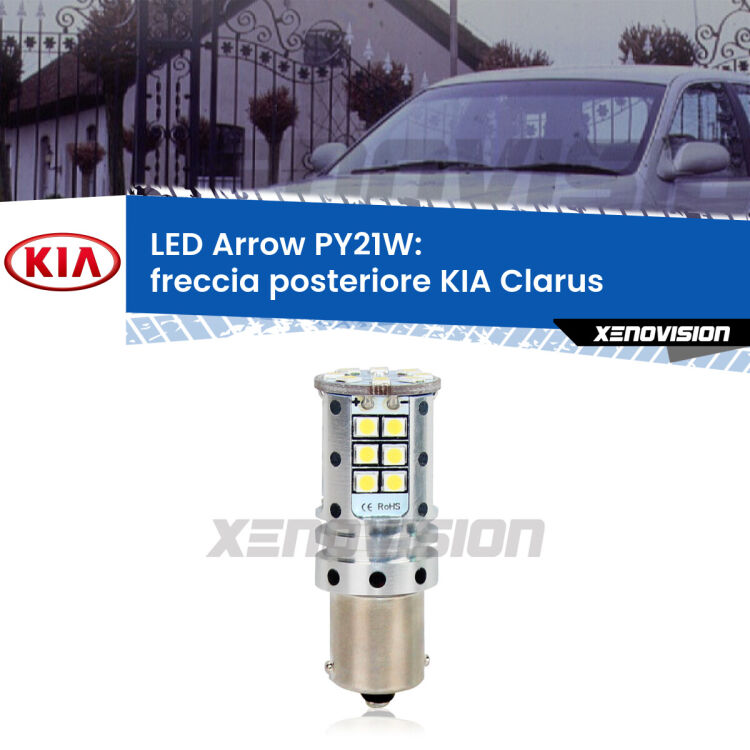 <strong>Freccia posteriore LED no-spie per KIA Clarus</strong>  1996 - 2001. Lampada <strong>PY21W</strong> modello top di gamma Arrow.