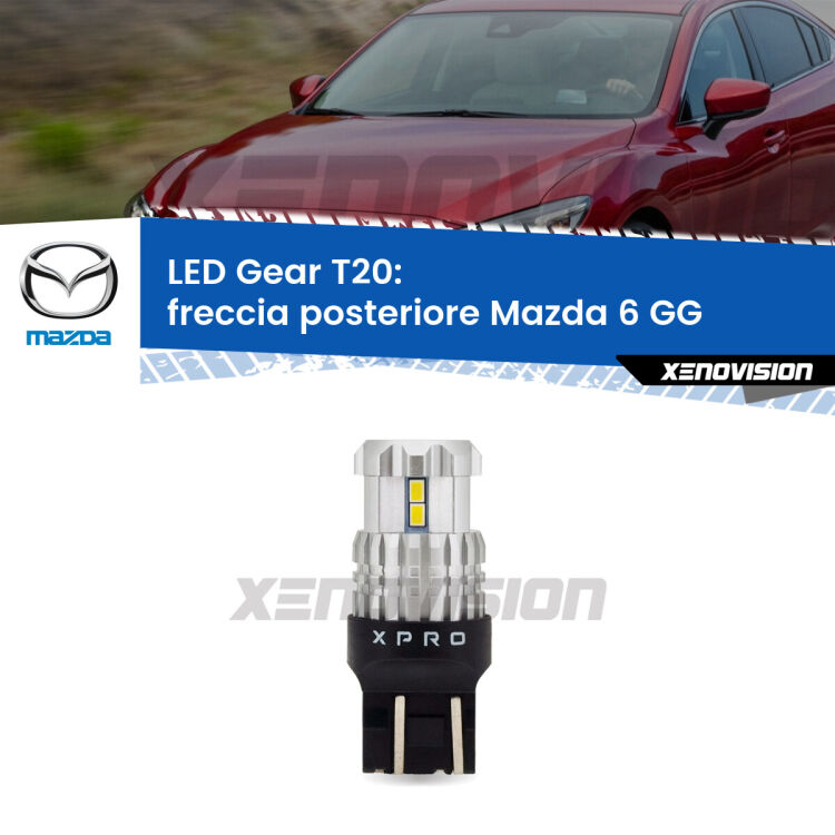 <strong>Freccia posteriore LED per Mazda 6</strong> GG 2002 - 2007. Lampada <strong>T20</strong> modello Gear1, non canbus.