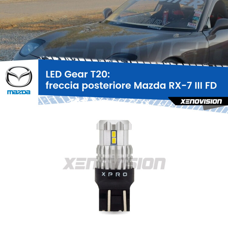 <strong>Freccia posteriore LED per Mazda RX-7 III</strong> FD 1992 - 2002. Lampada <strong>T20</strong> modello Gear1, non canbus.