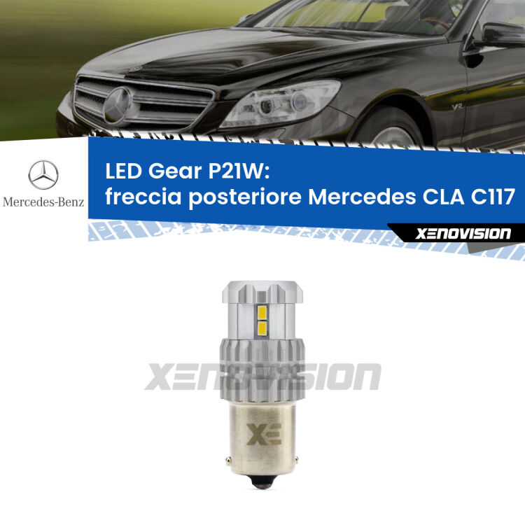<strong>LED P21W per </strong><strong>Freccia posteriore Mercedes CLA (C117) 2012 - 2019</strong><strong>. </strong>Richiede resistenze per eliminare lampeggio rapido, 3x più luce, compatta. Top Quality.

<strong>Freccia posteriore LED per Mercedes CLA</strong> C117 2012 - 2019. Lampada <strong>P21W</strong>. Usa delle resistenze per eliminare lampeggio rapido.