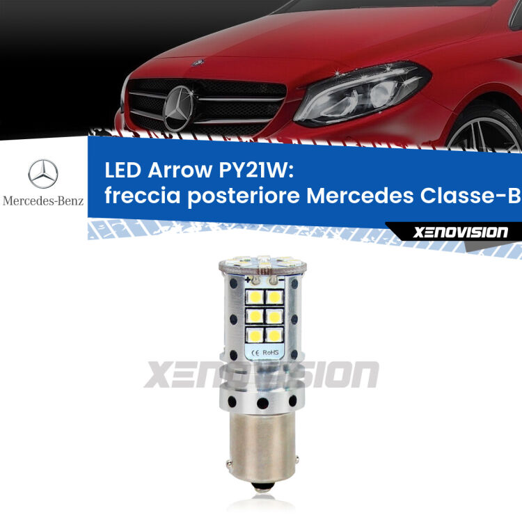 <strong>Freccia posteriore LED no-spie per Mercedes Classe-B</strong> W246, W242 2011 - 2018. Lampada <strong>PY21W</strong> modello top di gamma Arrow.