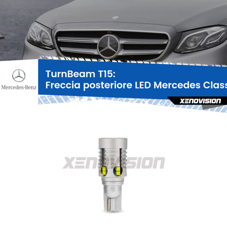 <strong>LED freccia posteriore Mercedes Classe-E </strong>W213. Una lampada LED T15 per Frecce, ottima resa in ogni direzione, Qualità Massima.
