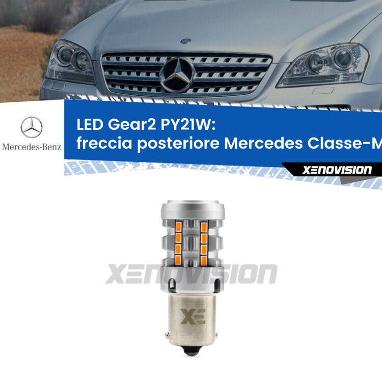 <strong>Freccia posteriore LED no-spie per Mercedes Classe-M</strong> W164 2005 - 2011. Lampada <strong>PY21W</strong> modello Gear2 no Hyperflash.