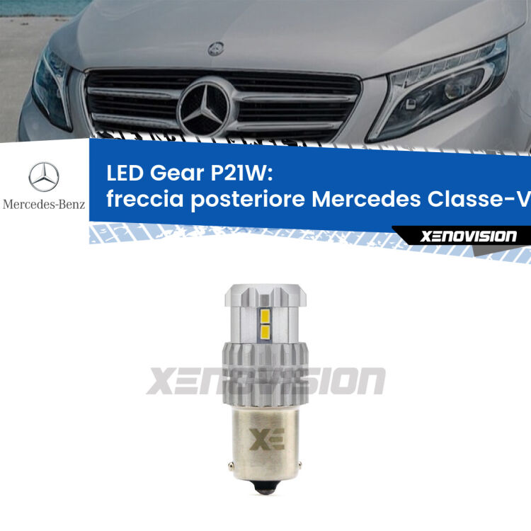<strong>LED P21W per </strong><strong>Freccia posteriore Mercedes Classe-V (W447) 2014 in poi</strong><strong>. </strong>Richiede resistenze per eliminare lampeggio rapido, 3x più luce, compatta. Top Quality.

<strong>Freccia posteriore LED per Mercedes Classe-V</strong> W447 2014 in poi. Lampada <strong>P21W</strong>. Usa delle resistenze per eliminare lampeggio rapido.