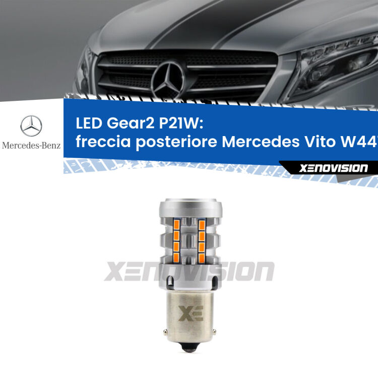 <strong>Freccia posteriore LED no-spie per Mercedes Vito</strong> W447 2014 in poi. Lampada <strong>P21W</strong> modello Gear2 no Hyperflash.