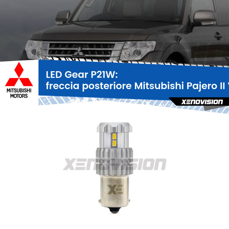 <strong>LED P21W per </strong><strong>Freccia posteriore Mitsubishi Pajero II (V20) 1990 - 2000</strong><strong>. </strong>Richiede resistenze per eliminare lampeggio rapido, 3x più luce, compatta. Top Quality.

<strong>Freccia posteriore LED per Mitsubishi Pajero II</strong> V20 1990 - 2000. Lampada <strong>P21W</strong>. Usa delle resistenze per eliminare lampeggio rapido.