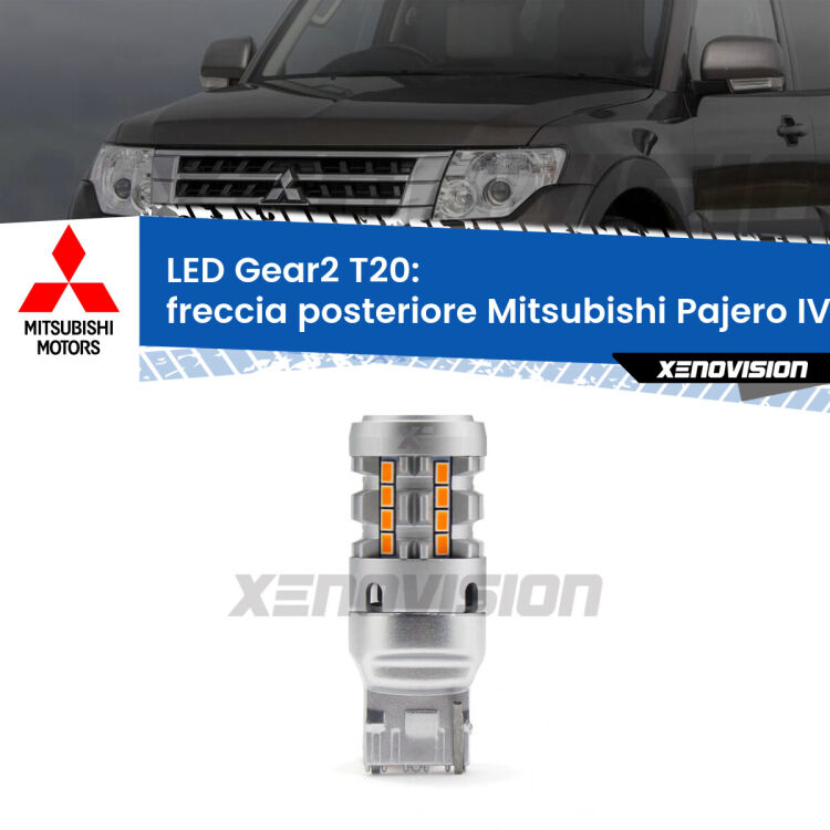 0 Freccia posteriore LED Mitsubishi Pajero IV V80 2007 - 2021: T20 Gear2 FINE SERIE: NO GARANZIA FINE SERIE: NO GARANZIA <strong>Freccia posteriore LED no-spie per Mitsubishi Pajero IV</strong> V80 2007 - 2021. Lampada <strong>T20</strong> modello Gear2 no Hyperflash.