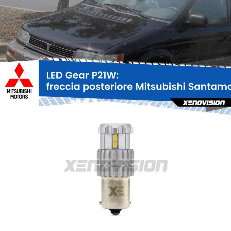 <strong>LED P21W per </strong><strong>Freccia posteriore Mitsubishi Santamo  1999 - 2004</strong><strong>. </strong>Richiede resistenze per eliminare lampeggio rapido, 3x più luce, compatta. Top Quality.

<strong>Freccia posteriore LED per Mitsubishi Santamo</strong>  1999 - 2004. Lampada <strong>P21W</strong>. Usa delle resistenze per eliminare lampeggio rapido.