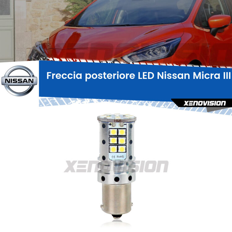 0 Freccia posteriore LED Nissan Micra III: Xenovision Arrow P21W <strong>LED </strong><strong>P21W</strong><strong> p</strong><strong><strong>e</strong>r freccia posteriore Nissan Micra III</strong>. 8x volte più luce, No Hyperflash, dimensioni compatte. Qualità Massima.