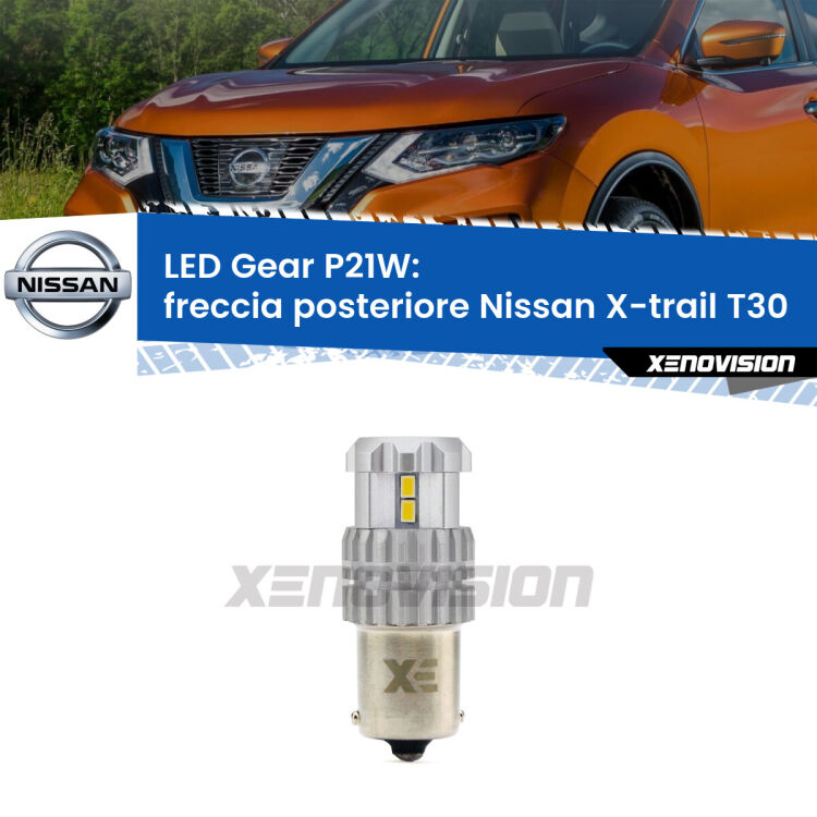<strong>LED P21W per </strong><strong>Freccia posteriore Nissan X-trail (T30) 2001 - 2007</strong><strong>. </strong>Richiede resistenze per eliminare lampeggio rapido, 3x più luce, compatta. Top Quality.

<strong>Freccia posteriore LED per Nissan X-trail</strong> T30 2001 - 2007. Lampada <strong>P21W</strong>. Usa delle resistenze per eliminare lampeggio rapido.