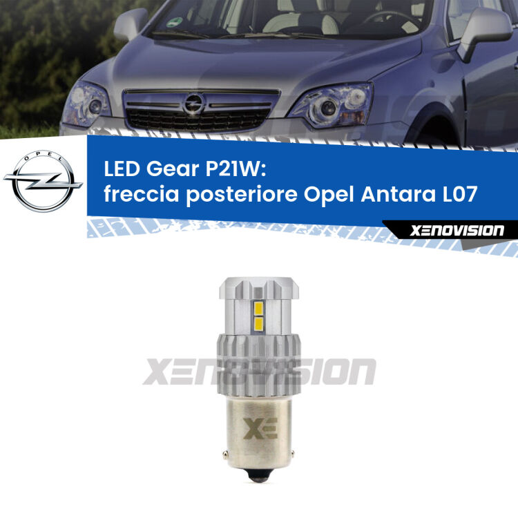 <strong>LED P21W per </strong><strong>Freccia posteriore Opel Antara (L07) 2006 - 2015</strong><strong>. </strong>Richiede resistenze per eliminare lampeggio rapido, 3x più luce, compatta. Top Quality.

<strong>Freccia posteriore LED per Opel Antara</strong> L07 2006 - 2015. Lampada <strong>P21W</strong>. Usa delle resistenze per eliminare lampeggio rapido.