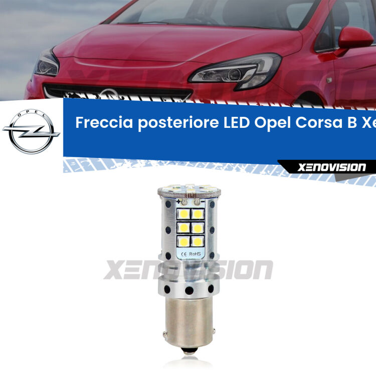 0 Freccia posteriore LED Opel Corsa B: Xenovision Arrow P21W <strong>LED </strong><strong>P21W</strong><strong> p</strong><strong><strong>e</strong>r freccia posteriore Opel Corsa B</strong>. 8x volte più luce, No Hyperflash, dimensioni compatte. Qualità Massima.