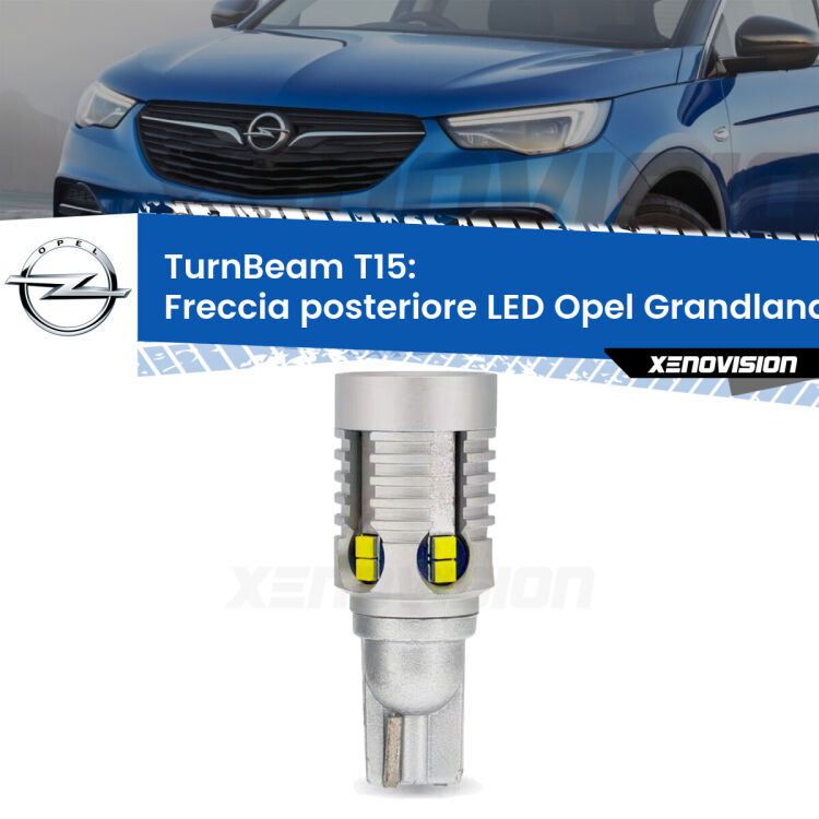 0 Freccia posteriore LED Opel Grandland : XE TurnBeam T15 <strong>LED freccia posteriore Opel Grandland </strong>. Una lampada LED T15 per Frecce, ottima resa in ogni direzione, Qualità Massima.