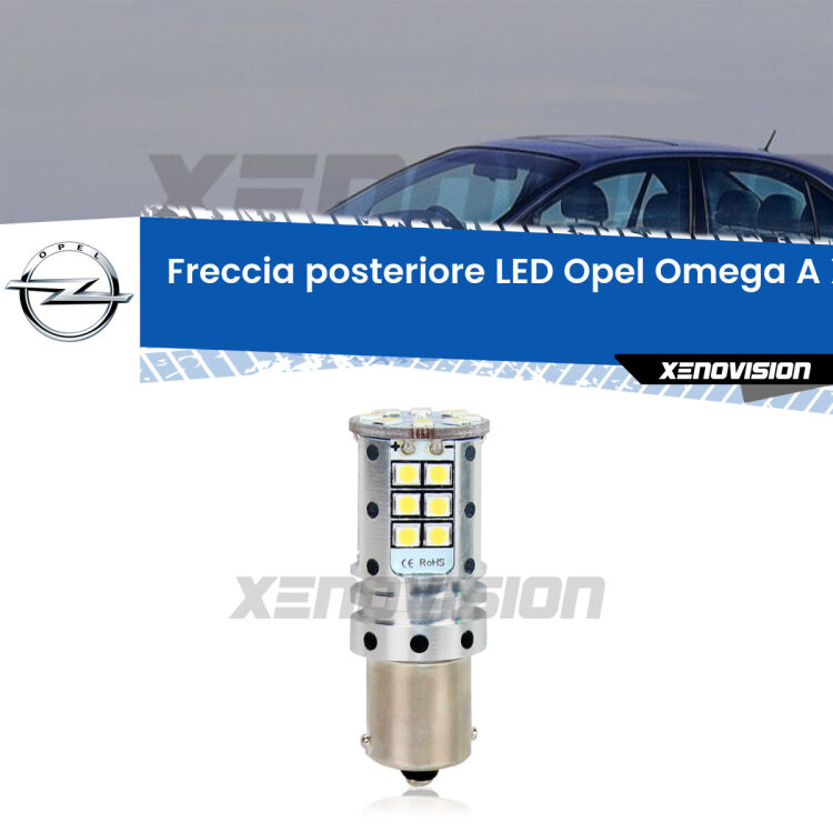 0 Freccia posteriore LED Opel Omega A: Xenovision Arrow P21W <strong>LED </strong><strong>P21W</strong><strong> p</strong><strong><strong>e</strong>r freccia posteriore Opel Omega A</strong>. 8x volte più luce, No Hyperflash, dimensioni compatte. Qualità Massima.