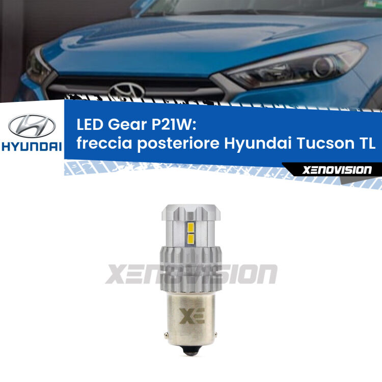 <strong>LED P21W per </strong><strong>Freccia posteriore Hyundai Tucson (TL) restyling</strong><strong>. </strong>Richiede resistenze per eliminare lampeggio rapido, 3x più luce, compatta. Top Quality.

<strong>Freccia posteriore LED per Hyundai Tucson</strong> TL restyling. Lampada <strong>P21W</strong>. Usa delle resistenze per eliminare lampeggio rapido.