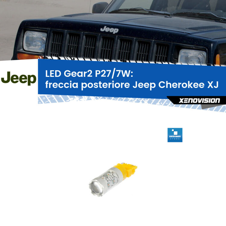 <strong>Freccia posteriore LED per Jeep Cherokee</strong> XJ 1984 - 2001. Lampada <strong>P27/7W</strong> non canbus.