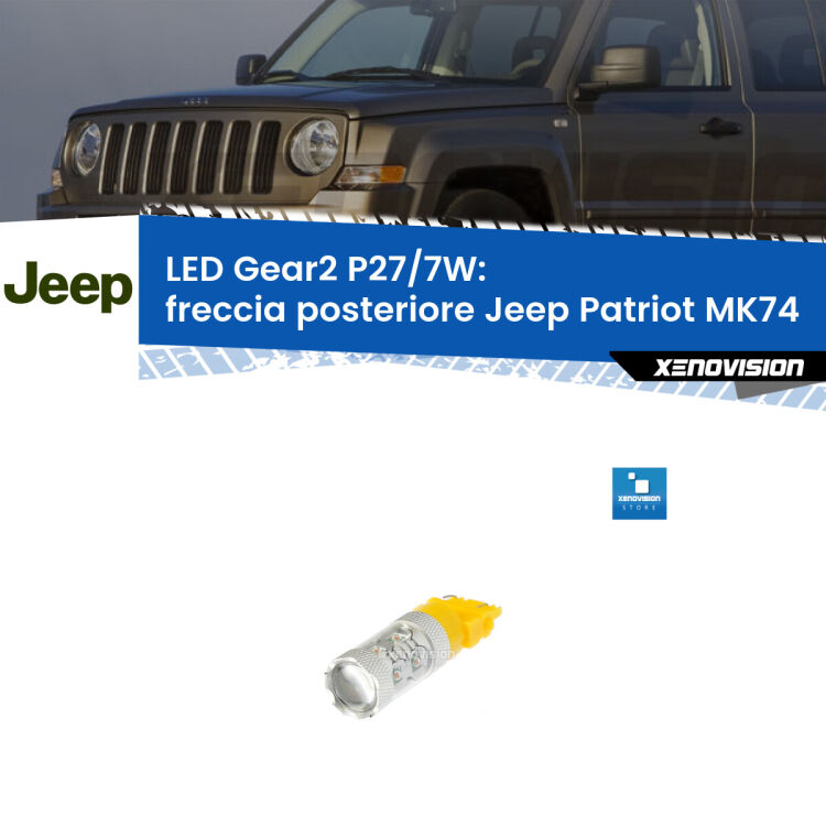 <strong>Freccia posteriore LED per Jeep Patriot</strong> MK74 2007 - 2017. Lampada <strong>P27/7W</strong> non canbus.