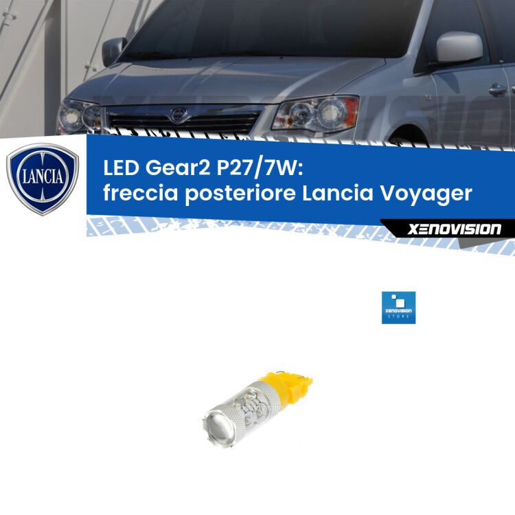 <strong>Freccia posteriore LED per Lancia Voyager</strong>  2011 - 2014. Lampada <strong>P27/7W</strong> non canbus.