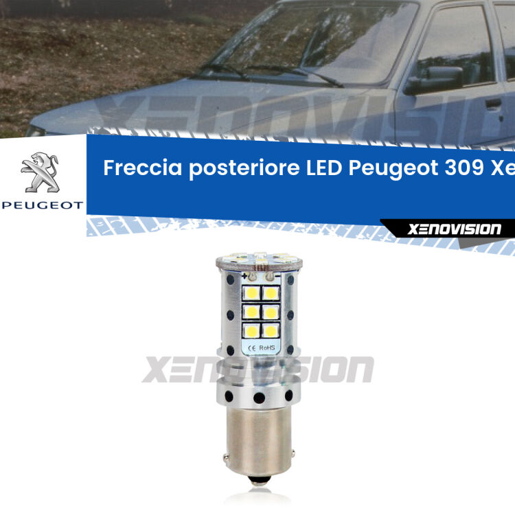 0 Freccia posteriore LED Peugeot 309: Xenovision Arrow P21W <strong>LED </strong><strong>P21W</strong><strong> p</strong><strong><strong>e</strong>r freccia posteriore Peugeot 309</strong>. 8x volte più luce, No Hyperflash, dimensioni compatte. Qualità Massima.