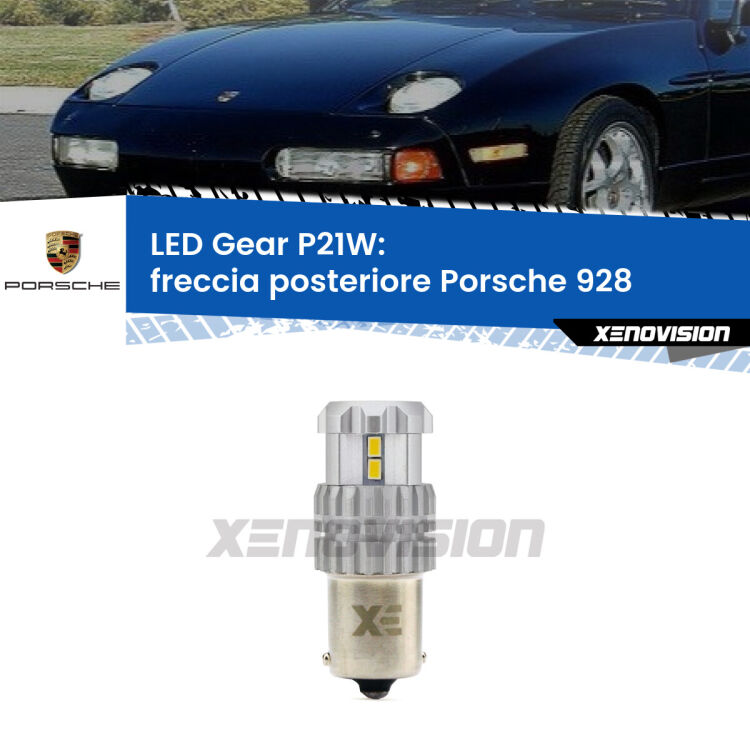 <strong>LED P21W per </strong><strong>Freccia posteriore Porsche 928  1977 - 1995</strong><strong>. </strong>Richiede resistenze per eliminare lampeggio rapido, 3x più luce, compatta. Top Quality.

<strong>Freccia posteriore LED per Porsche 928</strong>  1977 - 1995. Lampada <strong>P21W</strong>. Usa delle resistenze per eliminare lampeggio rapido.