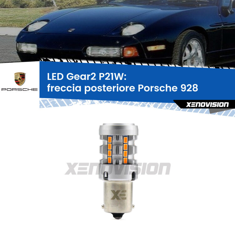 <strong>Freccia posteriore LED no-spie per Porsche 928</strong>  1977 - 1995. Lampada <strong>P21W</strong> modello Gear2 no Hyperflash.