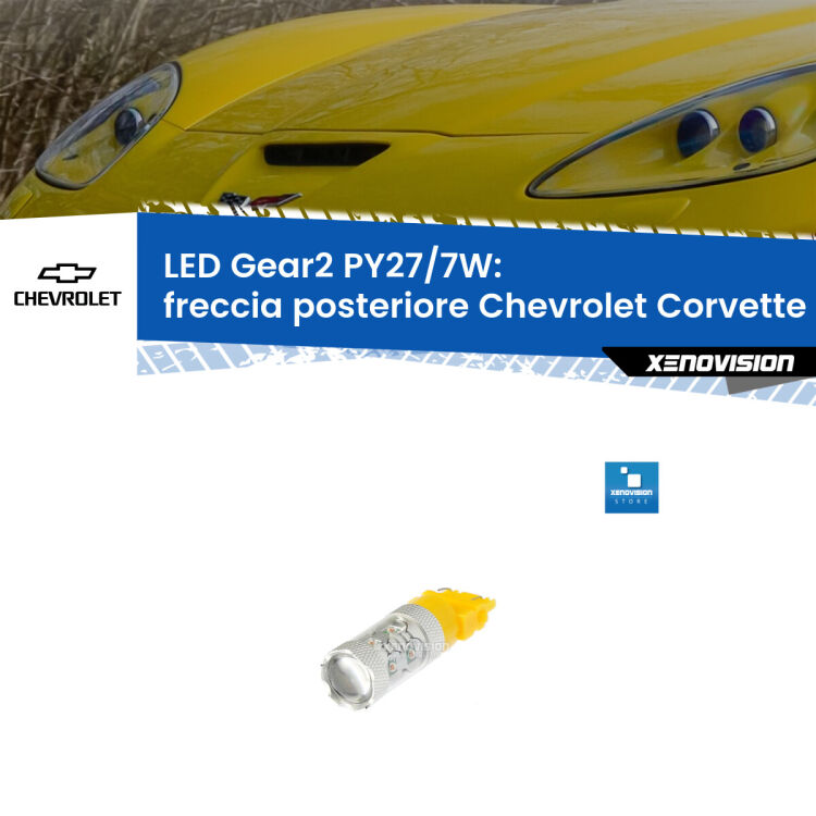0 Freccia posteriore LED PY27/7W per Chevrolet Corvette C6 2005 - 2013 <strong>Freccia posteriore LED per Chevrolet Corvette</strong> C6 2005 - 2013. Lampada <strong>PY27/7W</strong> non canbus.
