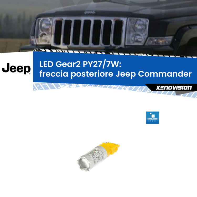 0 Freccia posteriore LED PY27/7W per Jeep Commander 2005 - 2010 <strong>Freccia posteriore LED per Jeep Commander</strong> 2005 - 2010. Lampada <strong>PY27/7W</strong> non canbus.