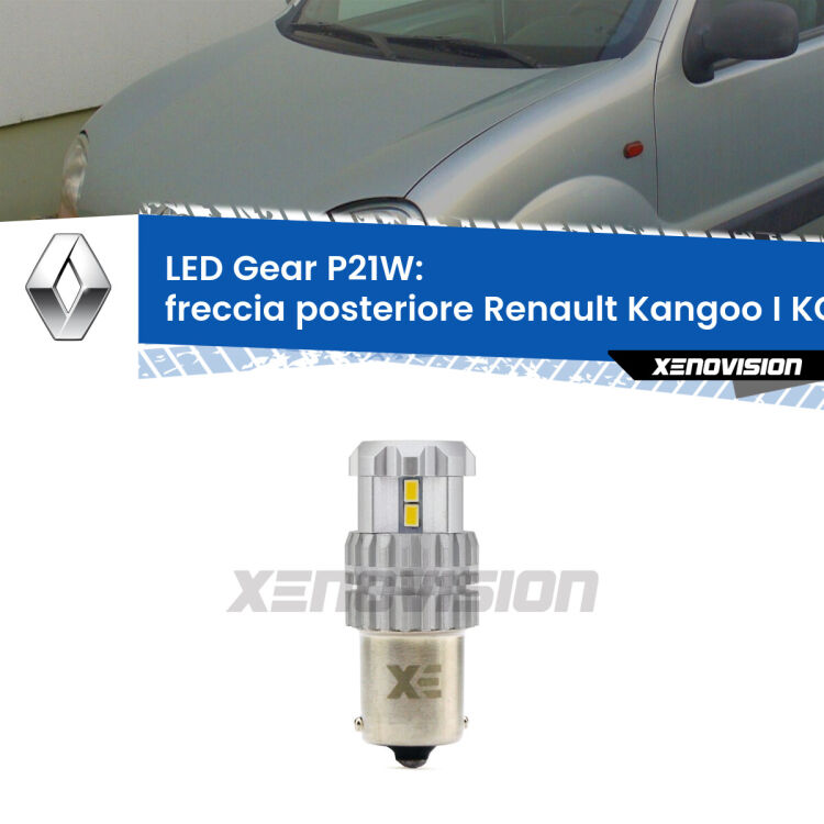 <strong>LED P21W per </strong><strong>Freccia posteriore Renault Kangoo I (KC/KC) 1997 - 2006</strong><strong>. </strong>Richiede resistenze per eliminare lampeggio rapido, 3x più luce, compatta. Top Quality.

<strong>Freccia posteriore LED per Renault Kangoo I</strong> KC/KC 1997 - 2006. Lampada <strong>P21W</strong>. Usa delle resistenze per eliminare lampeggio rapido.