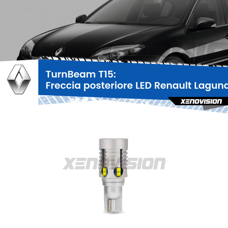 <strong>LED freccia posteriore Renault Laguna III </strong>X91. Una lampada LED T15 per Frecce, ottima resa in ogni direzione, Qualità Massima.