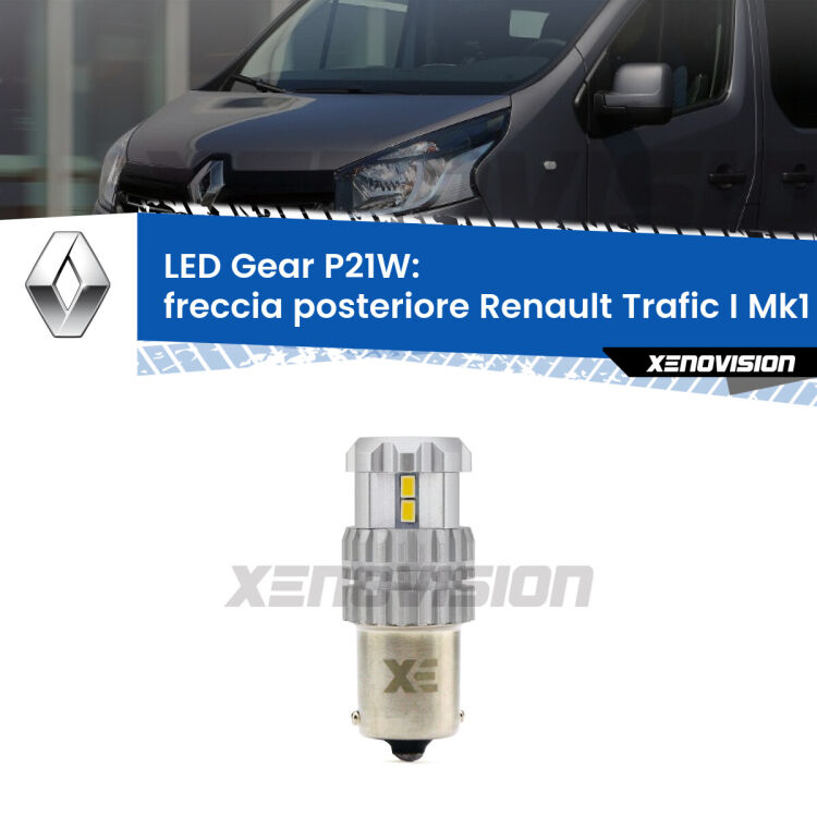 <strong>LED P21W per </strong><strong>Freccia posteriore Renault Trafic I (Mk1) 1980 - 2000</strong><strong>. </strong>Richiede resistenze per eliminare lampeggio rapido, 3x più luce, compatta. Top Quality.

<strong>Freccia posteriore LED per Renault Trafic I</strong> Mk1 1980 - 2000. Lampada <strong>P21W</strong>. Usa delle resistenze per eliminare lampeggio rapido.
