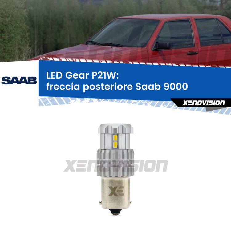 <strong>LED P21W per </strong><strong>Freccia posteriore Saab 9000  1985 - 1998</strong><strong>. </strong>Richiede resistenze per eliminare lampeggio rapido, 3x più luce, compatta. Top Quality.

<strong>Freccia posteriore LED per Saab 9000</strong>  1985 - 1998. Lampada <strong>P21W</strong>. Usa delle resistenze per eliminare lampeggio rapido.
